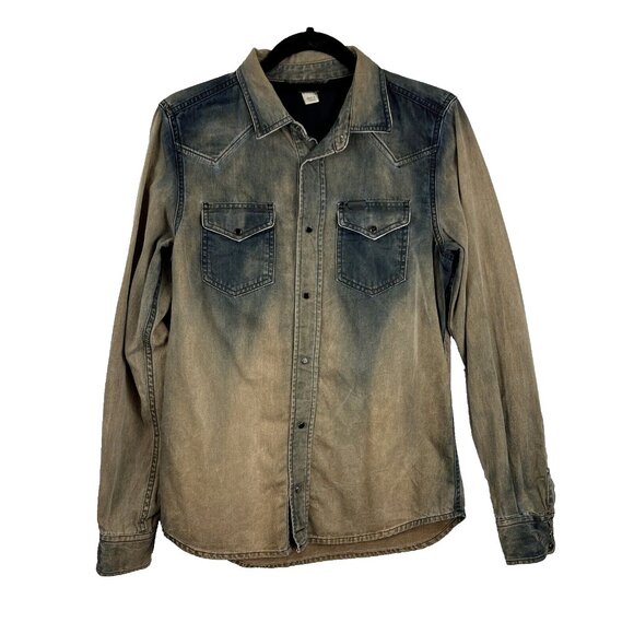 Diesel Denim Burnout Western Grunge Shirt Women's Size M - Picture 1 of 11